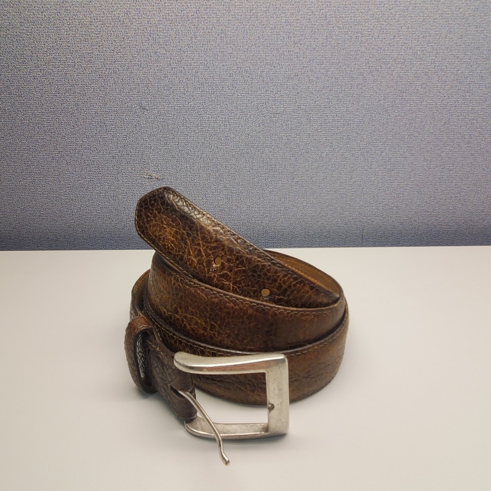 W Kleinberg Mens Western Leather Belt Size 42 Brown Made In USA Workwear Ranch